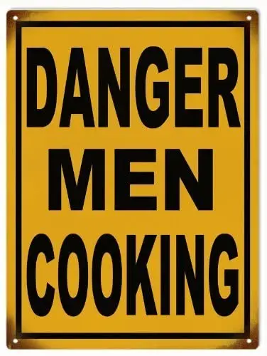 

BGOJM Danger Men Cooking Garage Art Warning Reproduction Sign