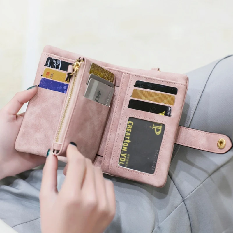 Women Wallet Tri-Fold Multi-Card Female Short Style Wallet Leather Simple Solid Color Coin Pockets Purse Clutch
Women Wallet Tri-Fold Multi-Card Female Short Style Wallet Leather Simple Solid Color Coin Pockets Purse Clutch