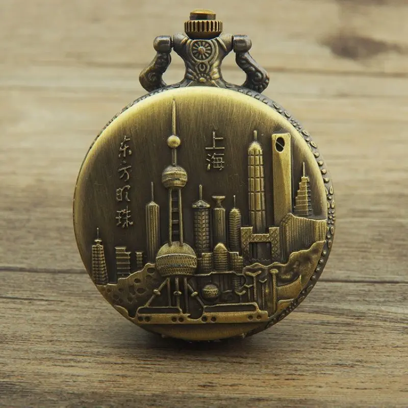 Fashion Creative Bronze Large Number Oriental Pearl Vintage Pocket Watch Quartz
Fashion Creative Bronze Large Number Oriental Pearl Vintage Pocket Watch Quartz