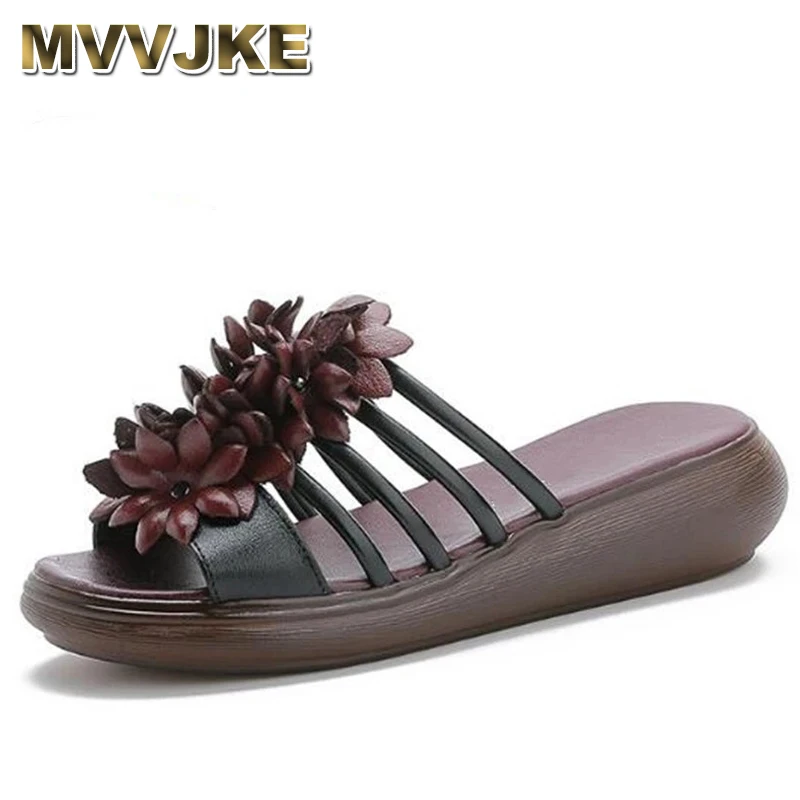 MVVJKE New Flowers Summer Genuine Leather Shoes Woman Sandals Slippers Wear Thick Bottom Wedge Sandals Fashion Casual Slippers
MVVJKE New Flowers Summer Genuine Leather Shoes Woman Sandals Slippers Wear Thick Bottom Wedge Sandals Fashion Casual Slippers
