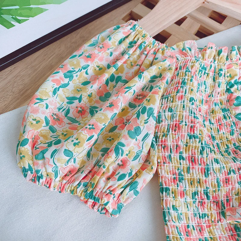 2021 Summer Baby Girls Clothes Set Floral Short Puff Sleeved Top+Wide Leg Chiffon Pant 2PCS Outfit Kids Suit Children Tracksuits
2021 Summer Baby Girls Clothes Set Floral Short Puff Sleeved Top+Wide Leg Chiffon Pant 2PCS Outfit Kids Suit Children Tracksuits