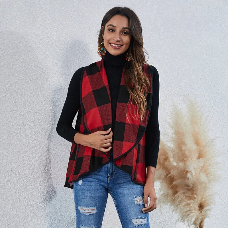 Diiwii Women Multicolor Waterfall Collar Gingham Vest Coat Ladies Outwear Autumn Sleeveless Open Front Office Laidies Casual
Diiwii Women Multicolor Waterfall Collar Gingham Vest Coat Ladies Outwear Autumn Sleeveless Open Front Office Laidies Casual