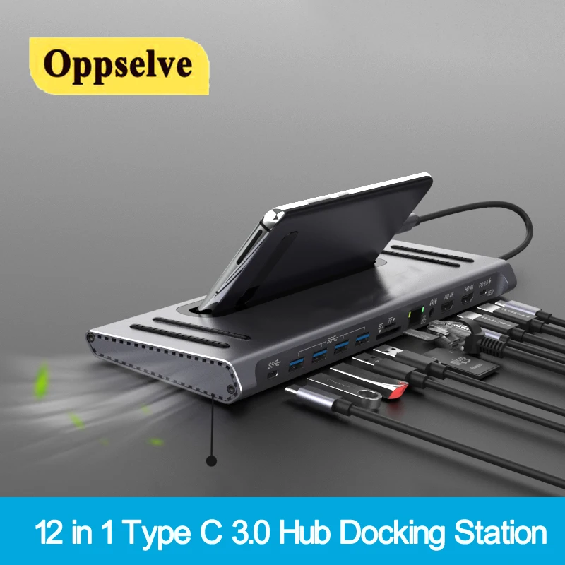 USB Docking Station Type-C to Dual 4K HDMI-compatible SD TF VGA RJ45 USB C HUB Fast Charger Adapter For Macbook Pro/Air Laptop
USB Docking Station Type-C to Dual 4K HDMI-compatible SD TF VGA RJ45 USB C HUB Fast Charger Adapter For Macbook Pro/Air Laptop