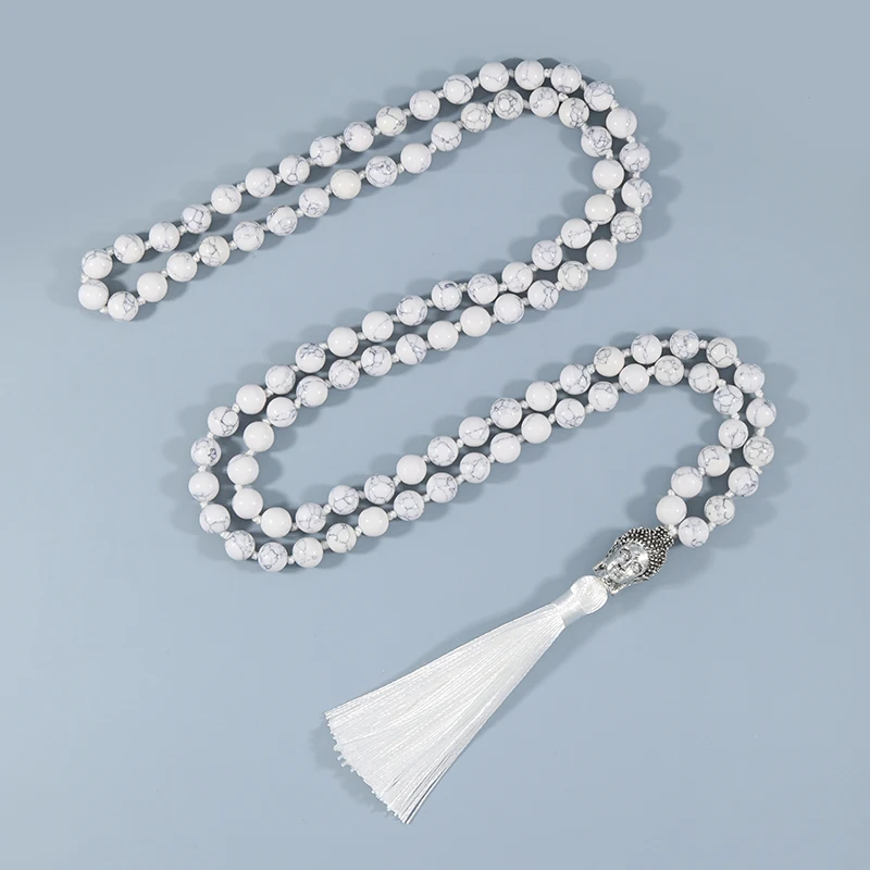 YUOKIAA Mala Budista 108 Cuentas Natural Stones White Turquoise Necklace for Man Women Japamala Meditation Yoga Spirit Jewelry
YUOKIAA Mala Budista 108 Cuentas Natural Stones White Turquoise Necklace for Man Women Japamala Meditation Yoga Spirit Jewelry