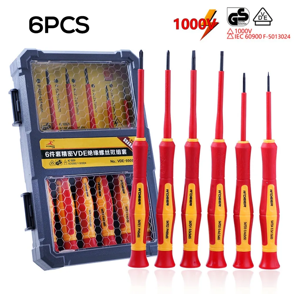 6pcs Insulated Screwdriver Set Screw Driver Bit Magnetic Phillips Slotted Screwdrivers Screw Holder For Electrician Hand Tools
6pcs Insulated Screwdriver Set Screw Driver Bit Magnetic Phillips Slotted Screwdrivers Screw Holder For Electrician Hand Tools