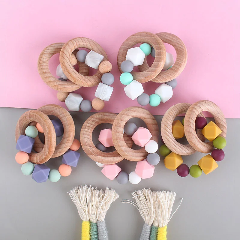 Baby Silicone Nursing Bracelets Wood Teether Silicone Beads Teething Wood Rattles Toys Baby Teether Bracelets Nursing Toys Gift
Baby Silicone Nursing Bracelets Wood Teether Silicone Beads Teething Wood Rattles Toys Baby Teether Bracelets Nursing Toys Gift