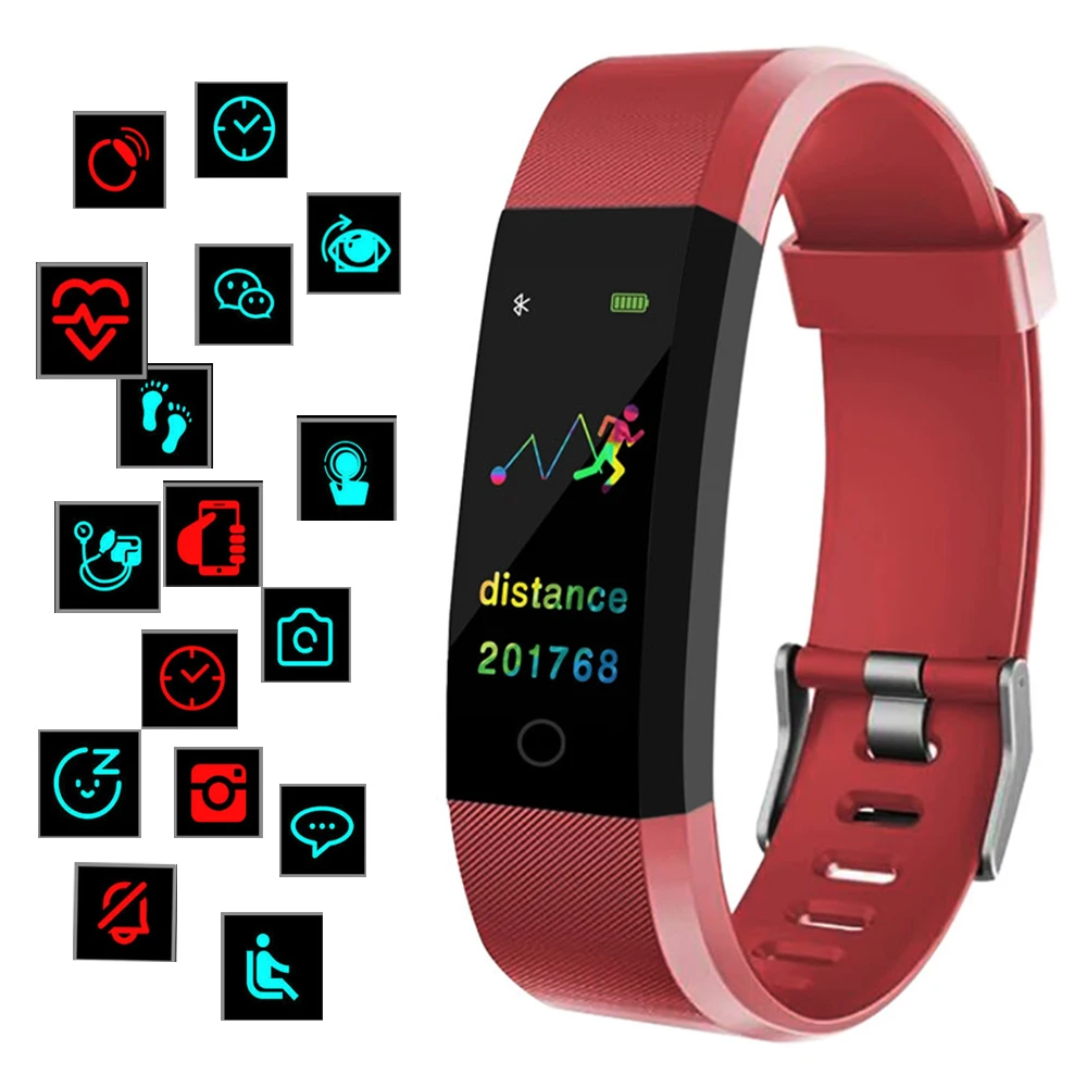 Смарт браслет SZMUGUA с Bluetooth ID115 Plus цветной дисплей водонепроницаемый спортивный
