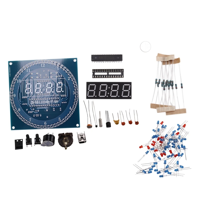 Rotating DS1302 Digital LED Display Module Alarm Electronic Digital Clock LED Temperature Display DIY Kit Learning Board 5V New
Rotating DS1302 Digital LED Display Module Alarm Electronic Digital Clock LED Temperature Display DIY Kit Learning Board 5V New