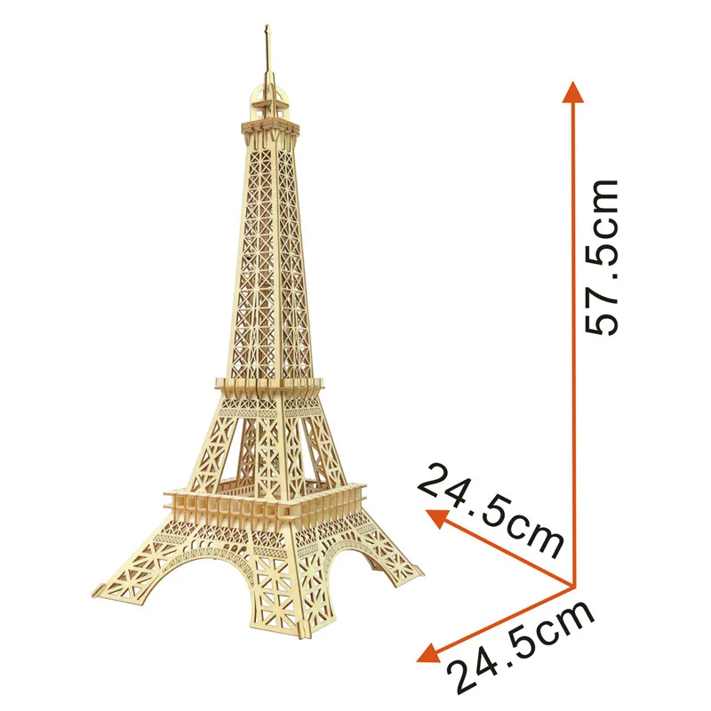 DIY 3D Эйфелева башня деревянные пазлы лазерная гравировка безопасная сборка