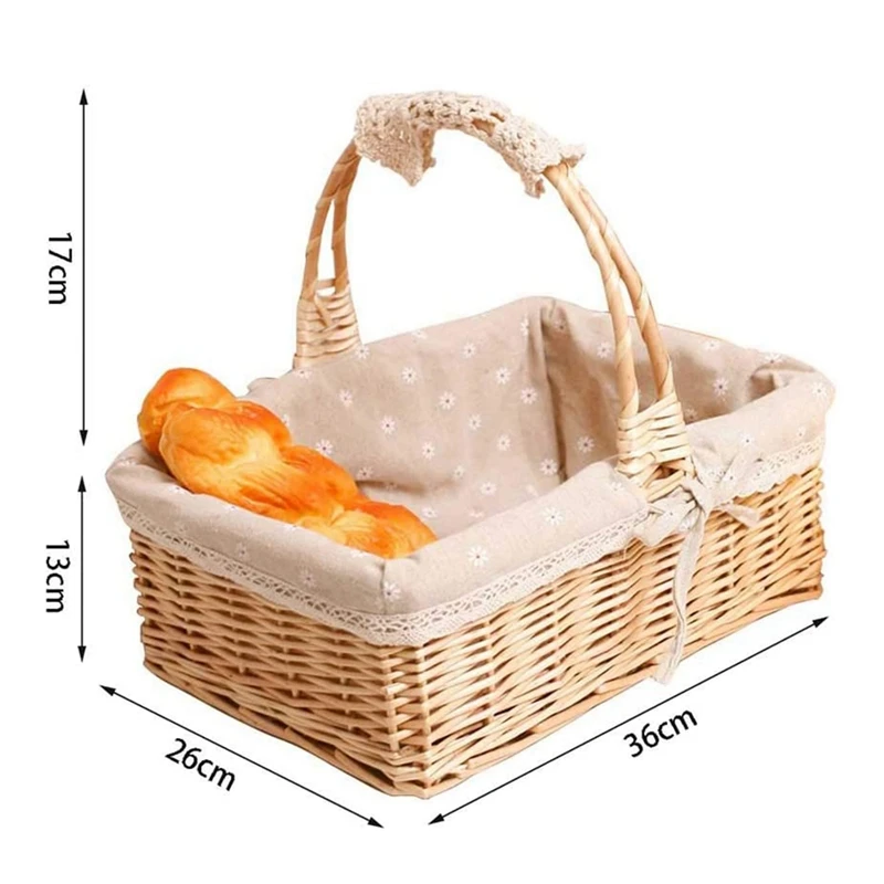Handmade Wicker Basket Without Lids, Country Style, Outdoor Picnic Party Bbq Storage Basket, with Handle & Lining Dropship
Handmade Wicker Basket Without Lids, Country Style, Outdoor Picnic Party Bbq Storage Basket, with Handle & Lining Dropship