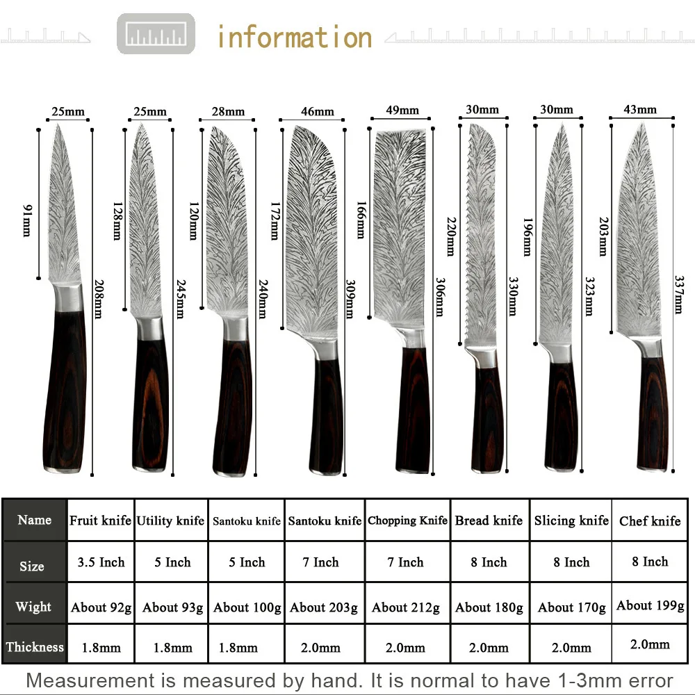 Kitchen Knife Professional Japanese Chef Knives 7CR17 440C High Carbon Stainless Steel Meat Cleaver Slicer Santoku Knife
Kitchen Knife Professional Japanese Chef Knives 7CR17 440C High Carbon Stainless Steel Meat Cleaver Slicer Santoku Knife