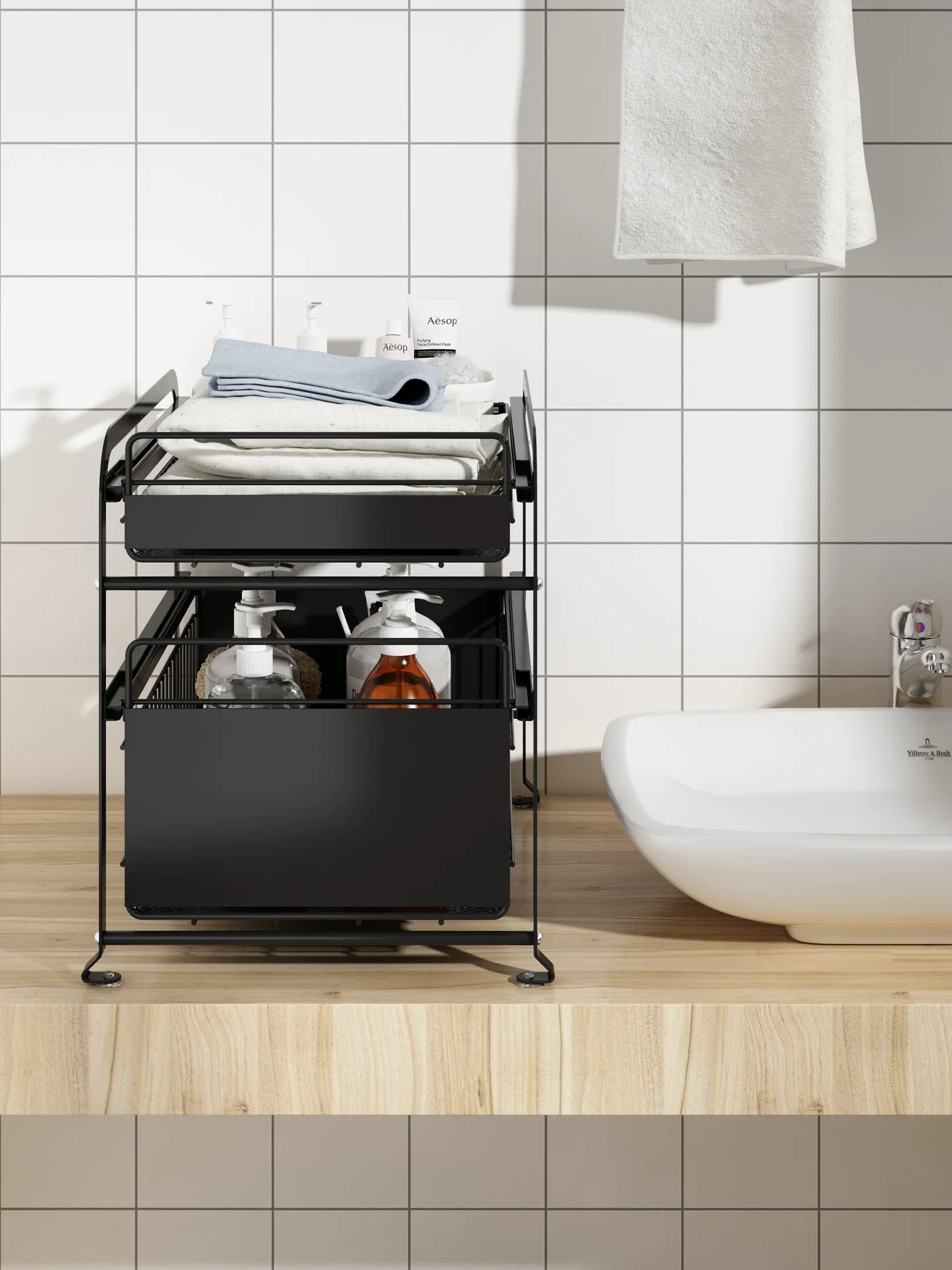 Two-Layer Storage Rack Drawer Type Push-Pull Telescopic Cabinet Inner Layered Storage Box Bathroom Sink Lower Organizing Basket
Two-Layer Storage Rack Drawer Type Push-Pull Telescopic Cabinet Inner Layered Storage Box Bathroom Sink Lower Organizing Basket