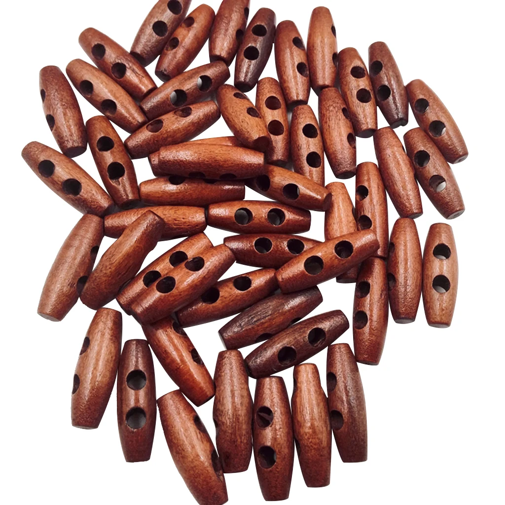 50pcs Olive Shape Wooden Toggles Buttons 2 Holes Sewing Buttons for Clothes Decor
50pcs Olive Shape Wooden Toggles Buttons 2 Holes Sewing Buttons for Clothes Decor
