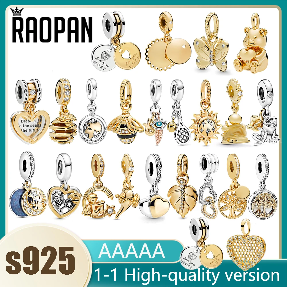 RAOPAN new golden cute little bee tennis racket double heart charm charm 925 silver gift for girlfriend
RAOPAN new golden cute little bee tennis racket double heart charm charm 925 silver gift for girlfriend