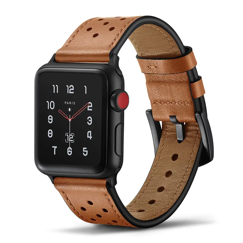 Ремешок кожаный для Apple Watch 4 Band 44 мм 40 браслет IWatch 42 38 ремешок из натуральной кожи 3