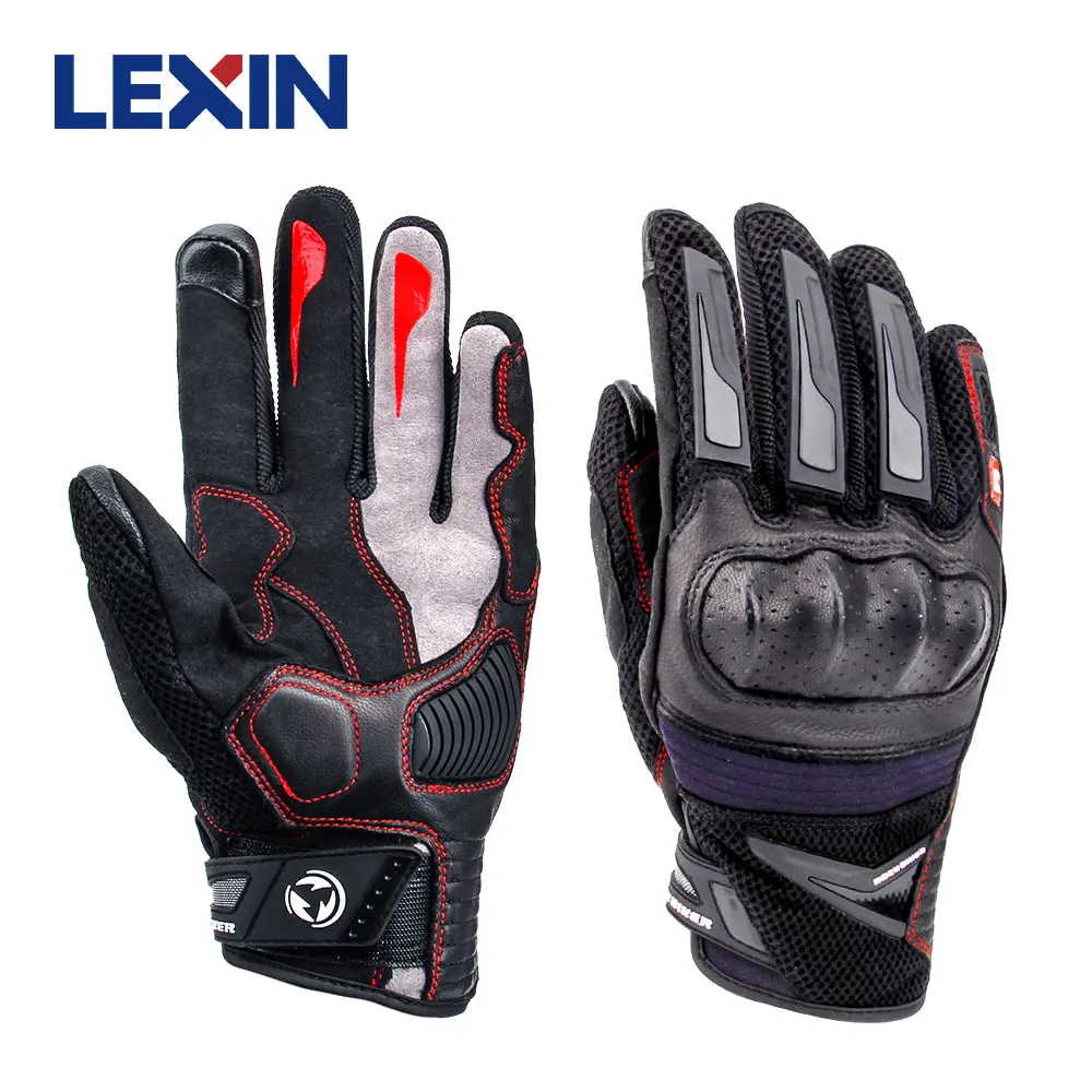 

Motorcycle Gloves Breathable Hard Knuckle Guantes Moto Touch Screen Leather Motorbike Sports Racing Riding Motocross Gloves Men