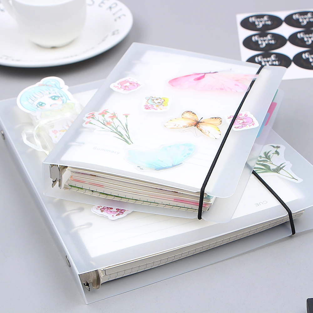 

A5 A6 Spiral Notebook Cover Loose Diary Coil Ring Binder Filler Paper Seperate Planner Receive Bag Card Storage