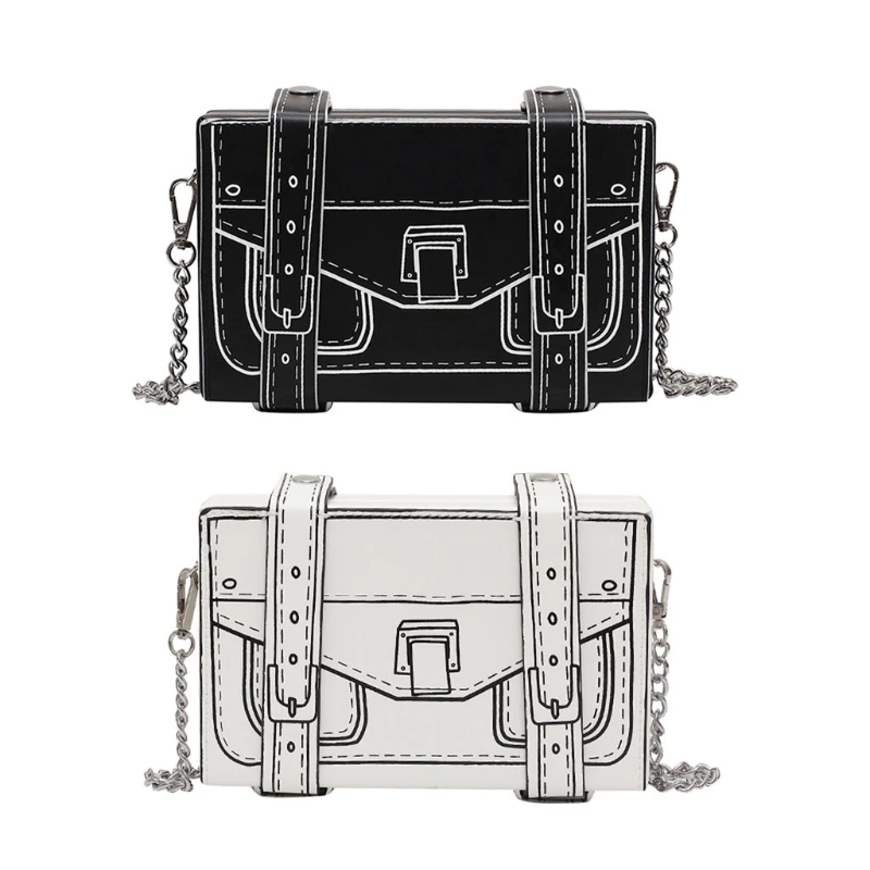 Cartoon Box Shape Crossbody Bag Women Square Chain Shoulder Bag Female Casual Travel PU Leather Flap Messenger Shopping Tote
Cartoon Box Shape Crossbody Bag Women Square Chain Shoulder Bag Female Casual Travel PU Leather Flap Messenger Shopping Tote