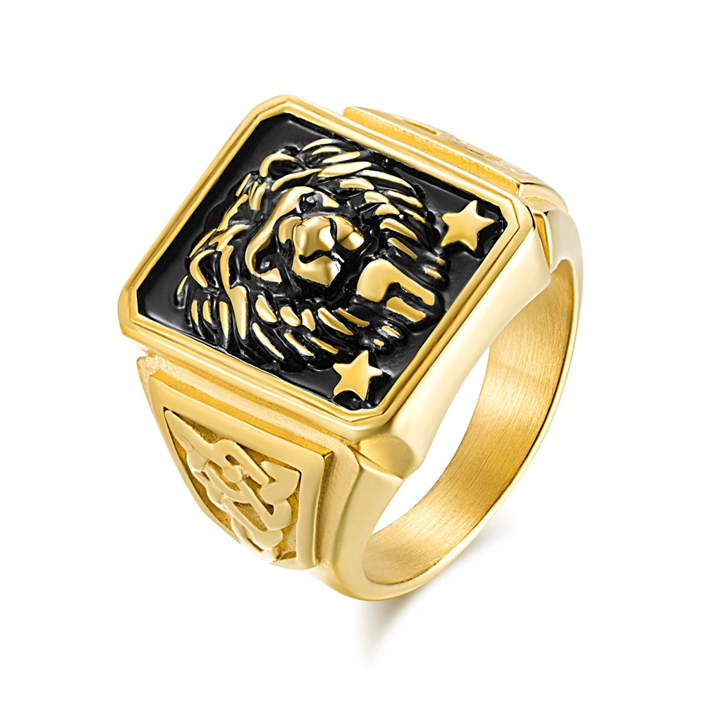 European And American Tide Titanium Steel Lion Head Gold Ring Retro Male Lion Finger Man Ring Head Jewelry Customization
European And American Tide Titanium Steel Lion Head Gold Ring Retro Male Lion Finger Man Ring Head Jewelry Customization