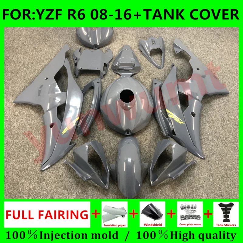 Motorcycle Fairing + tank cover Kits For Yamaha YZF R6 2008 2009 10 2011 12 13 15 16 Fairings Bodywork YZFR6 08 09 11 set grey
Motorcycle Fairing + tank cover Kits For Yamaha YZF R6 2008 2009 10 2011 12 13 15 16 Fairings Bodywork YZFR6 08 09 11 set grey