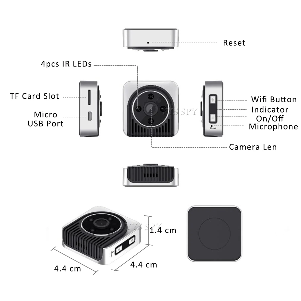 H5 Мини Wi-Fi камера HD видеорегистратор P2P мини-камера Поддержка скрытой TF Ca камера на магните камера ночного видения широкоугольный датчик дви...
H5 Мини Wi-Fi камера HD видеорегистратор P2P мини-камера Поддержка скрытой TF Ca камера на магните камера ночного видения широкоугольный датчик дви...