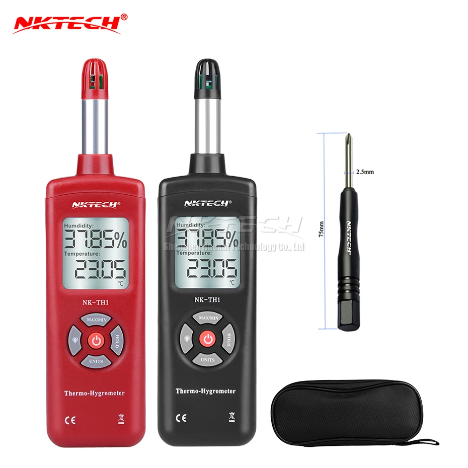 NKTECH Digital Temperature Humidity Meter NK-TH1 Dew Point Wet Bulb Psychrometer Air Thermo-Hygrometer Hygro Thermometer Tester
NKTECH Digital Temperature Humidity Meter NK-TH1 Dew Point Wet Bulb Psychrometer Air Thermo-Hygrometer Hygro Thermometer Tester