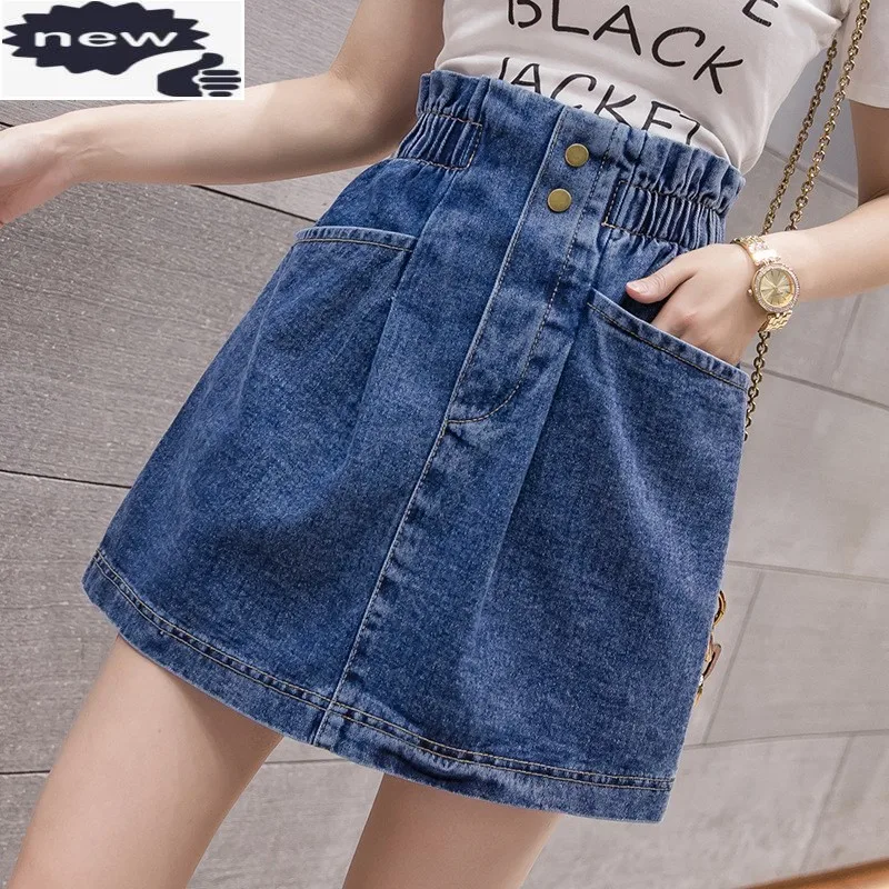 Женская джинсовая мини-юбка, Повседневная джинсовая юбка А-силуэта, с карманами, свободного кроя, на резинке, лето, размера плюс
Женская джинсовая мини-юбка, Повседневная джинсовая юбка А-силуэта, с карманами, свободного кроя, на резинке, лето, размера плюс