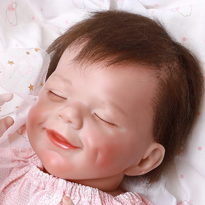 17inch Soft Full Silicone Reborn So Sweet Baby Dolls Smile Face Sleeping Bebe For Girls Children Gift Fashion Doll Lifelike Toys
17inch Soft Full Silicone Reborn So Sweet Baby Dolls Smile Face Sleeping Bebe For Girls Children Gift Fashion Doll Lifelike Toys