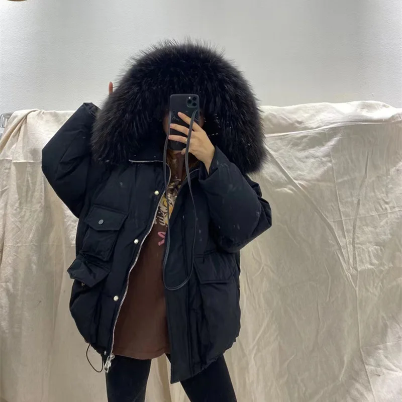 2021 New Winter Women Jacket 90% White Duck Down Real Natural Fox Fur Collar Hooded Warm Thick Outerwear Fashion Streetwear
2021 New Winter Women Jacket 90% White Duck Down Real Natural Fox Fur Collar Hooded Warm Thick Outerwear Fashion Streetwear