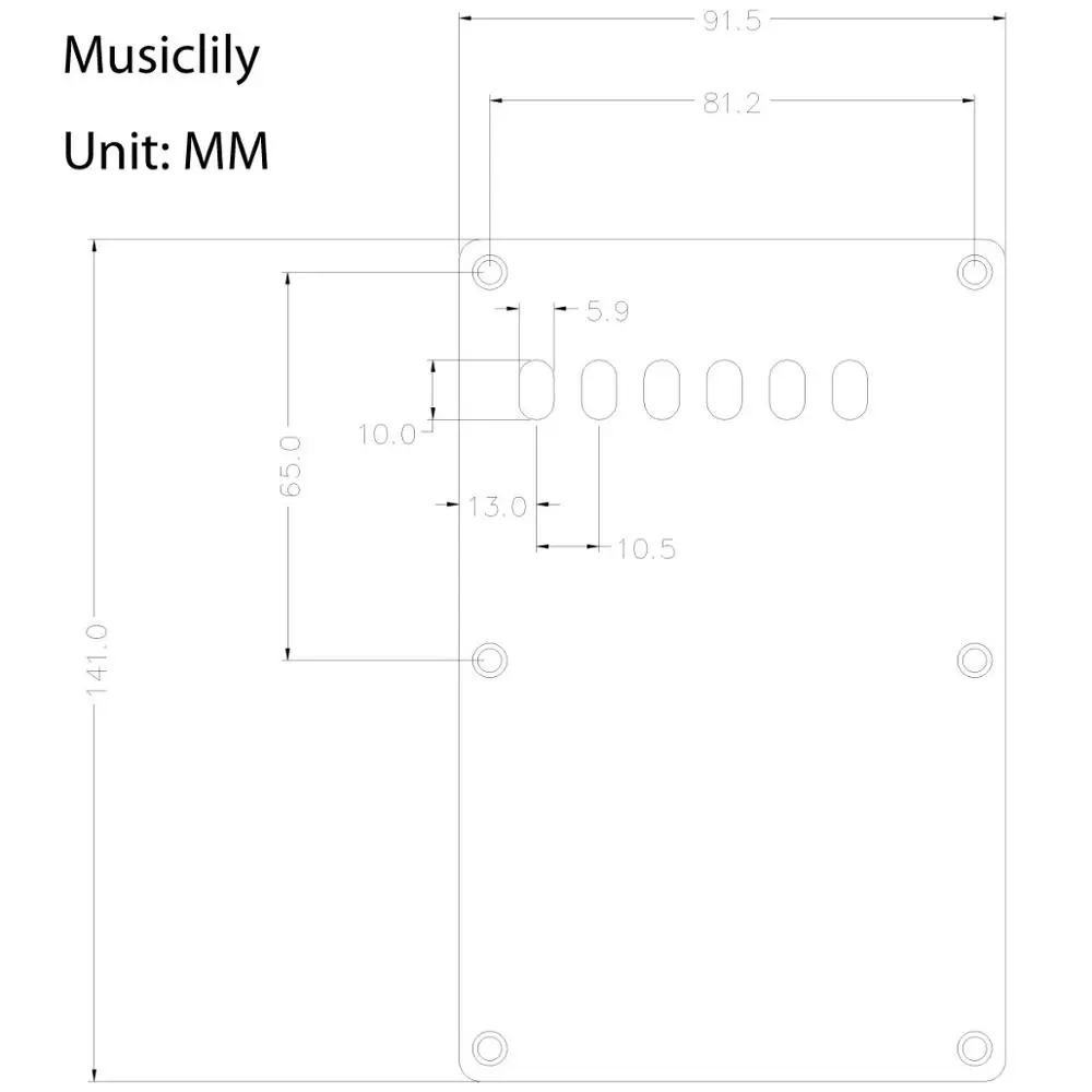 Musiclily 6 отверстие Задняя панель для гитары Сделано в Китае Squier 4 слойная