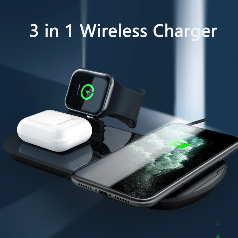 Беспроводное зарядное устройство Qi для iPhone 12, 11 pro, XR, Samsung, беспроводная зарядная станция для iWatch 5, 4, 3, 2, 1, зарядное устройство для Airpods 1, 2, pro
Беспроводное зарядное устройство Qi для iPhone 12, 11 pro, XR, Samsung, беспроводная зарядная станция для iWatch 5, 4, 3, 2, 1, зарядное устройство для Airpods 1, 2, pro