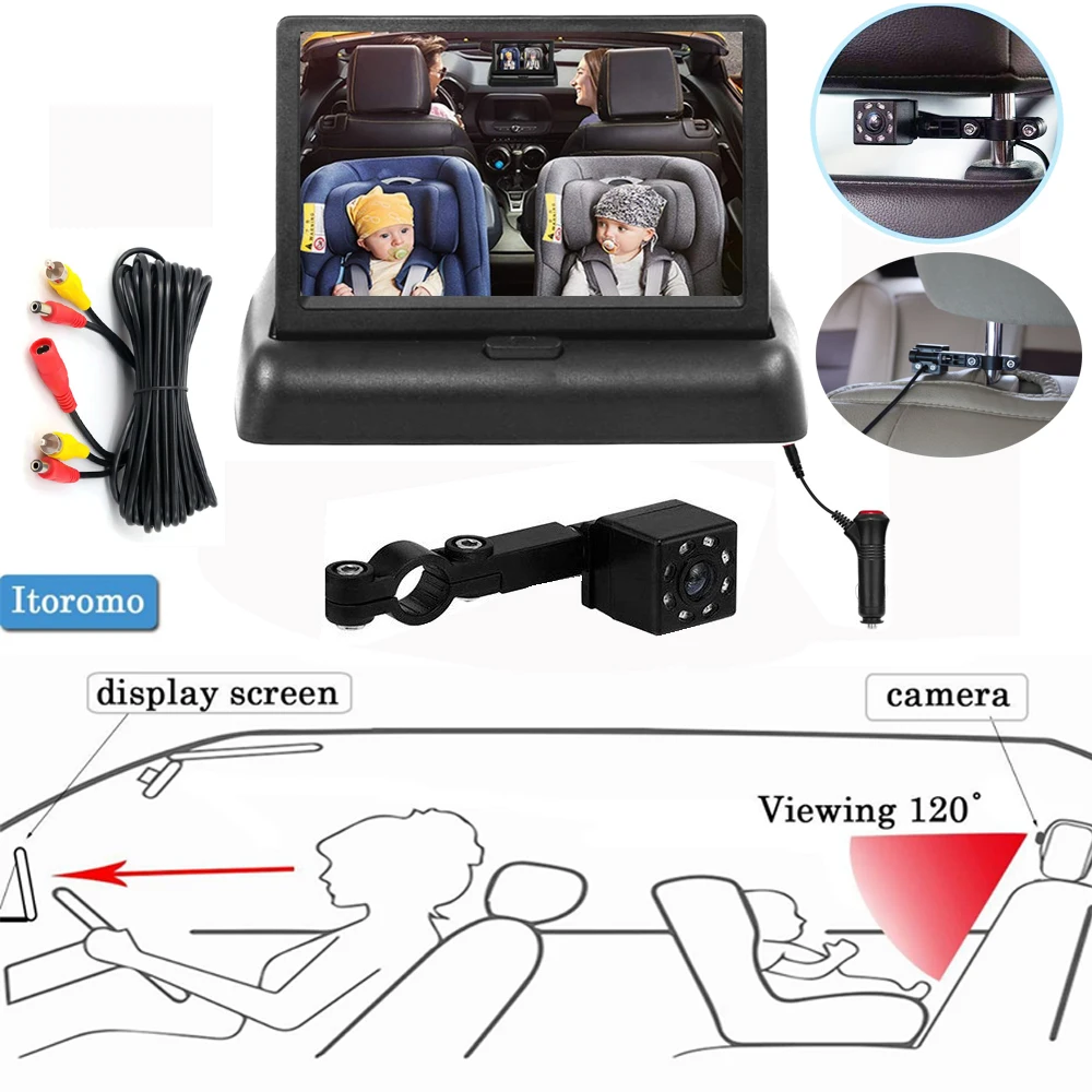 Infant Rear Display View Camera 360 Adjustable Baby Car Mirror Facing Infant Infrared Night Vision Monitor Display
Infant Rear Display View Camera 360 Adjustable Baby Car Mirror Facing Infant Infrared Night Vision Monitor Display