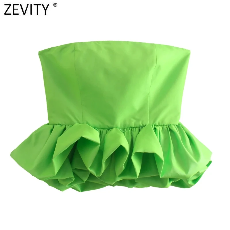 Zevity Women High Street Strapless Solid Hem Pleat Ruffles Blouse Lady Chic Y2K Back Elastic Zipper Tube Shirts Sexy Tops LS9987
Zevity Women High Street Strapless Solid Hem Pleat Ruffles Blouse Lady Chic Y2K Back Elastic Zipper Tube Shirts Sexy Tops LS9987