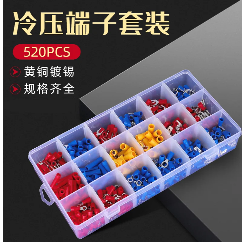 520pcs SV BV RV Crimp Terminal Spade fork connector kit Wire Copper Crimp Connector Insulated Cord Pin End Terminal
520pcs SV BV RV Crimp Terminal Spade fork connector kit Wire Copper Crimp Connector Insulated Cord Pin End Terminal