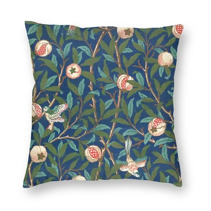 

William Morris Pattern Fruits Cushion Cover 45x45 Decoration Bird And Pomegranate British Arts Throw Pillow Case for Living Room