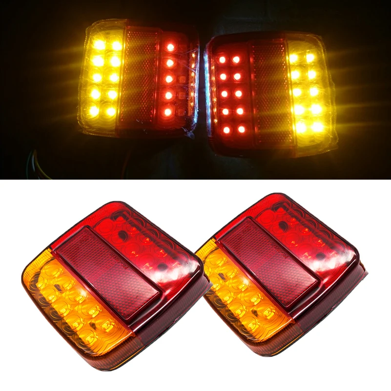

2 шт. 12 В 26 светодиодов задний фонарь для прицепа левый правый задний фонарь для грузовика стоп-сигнал задсветильник индикатор указатель пов...