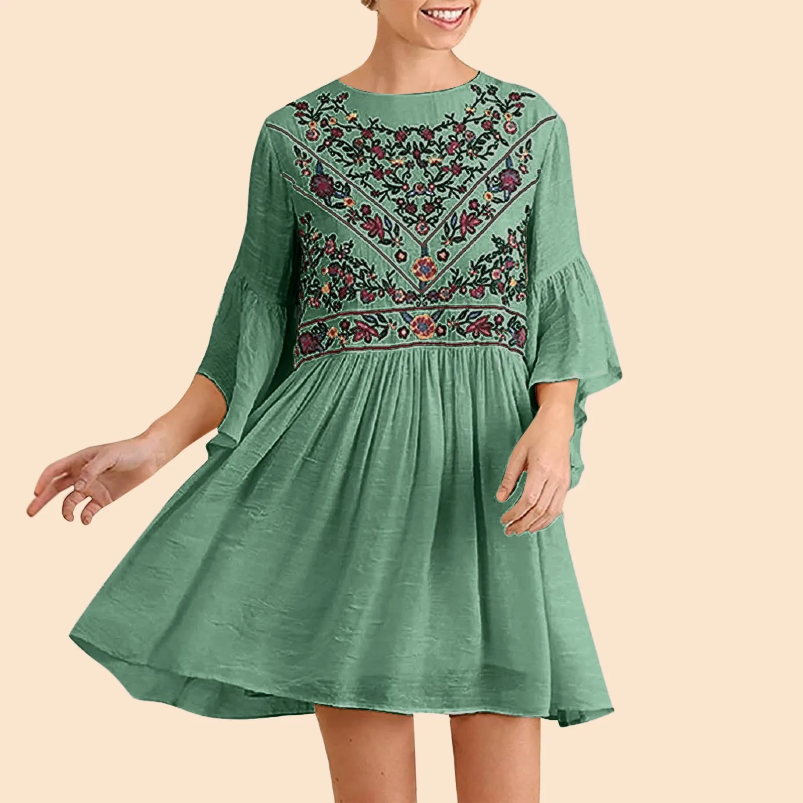 Summer Loose Dresses Short Sleeve Plaid Dress for Women 2021 Lace Splice Print Plus Size Embroidery Dress Vestido de Mujer
Summer Loose Dresses Short Sleeve Plaid Dress for Women 2021 Lace Splice Print Plus Size Embroidery Dress Vestido de Mujer