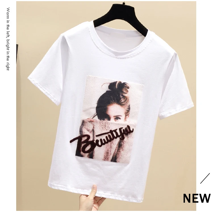 Houthion Cotton Printing Women's T-shirt Short Sleeve Top Plus Size New Korean O-neck Fashion Tshirt Casual Loose T Shirt Summer
Houthion Cotton Printing Women's T-shirt Short Sleeve Top Plus Size New Korean O-neck Fashion Tshirt Casual Loose T Shirt Summer