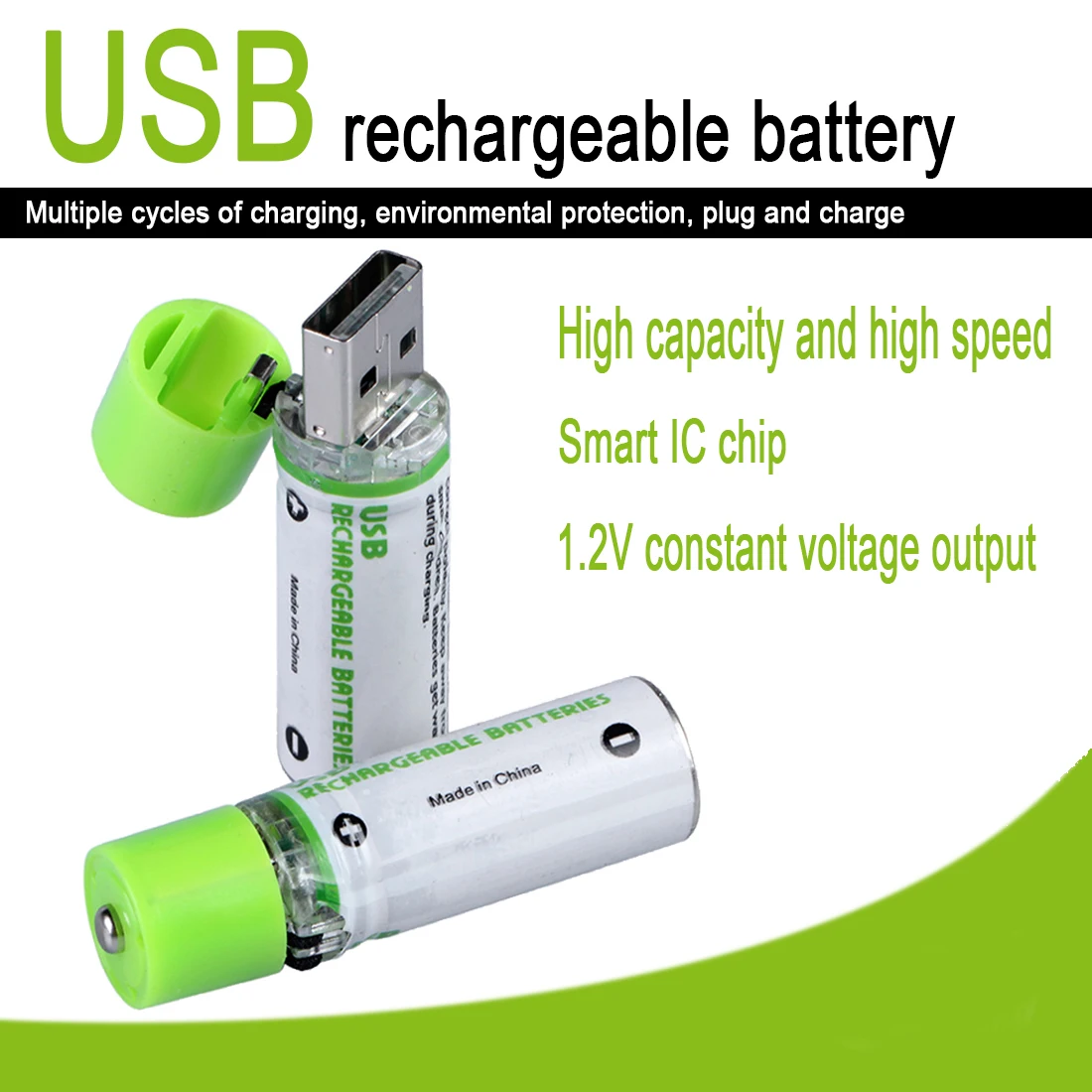 1450mAh High Capacity 1450mAh Battery NI-MH AA USB Rechargeable Li-ion Battery for Remote control wireless mouse + Cable tool
1450mAh High Capacity 1450mAh Battery NI-MH AA USB Rechargeable Li-ion Battery for Remote control wireless mouse + Cable tool