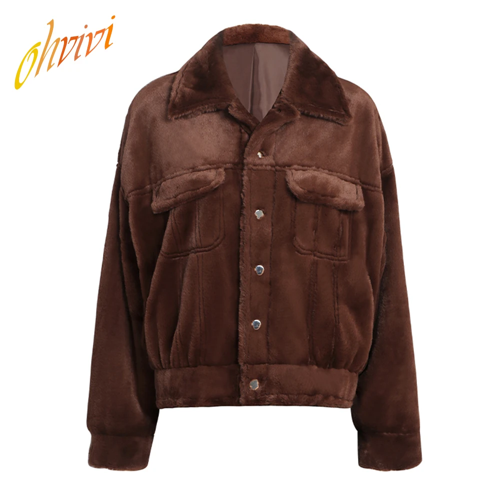 2019 Newly Winter Fur Jacket Turn Down Collar Metal Snap Buttons Closure Faux Fur Coat Women Fleece Long Sleeves Brown Coat
2019 Newly Winter Fur Jacket Turn Down Collar Metal Snap Buttons Closure Faux Fur Coat Women Fleece Long Sleeves Brown Coat