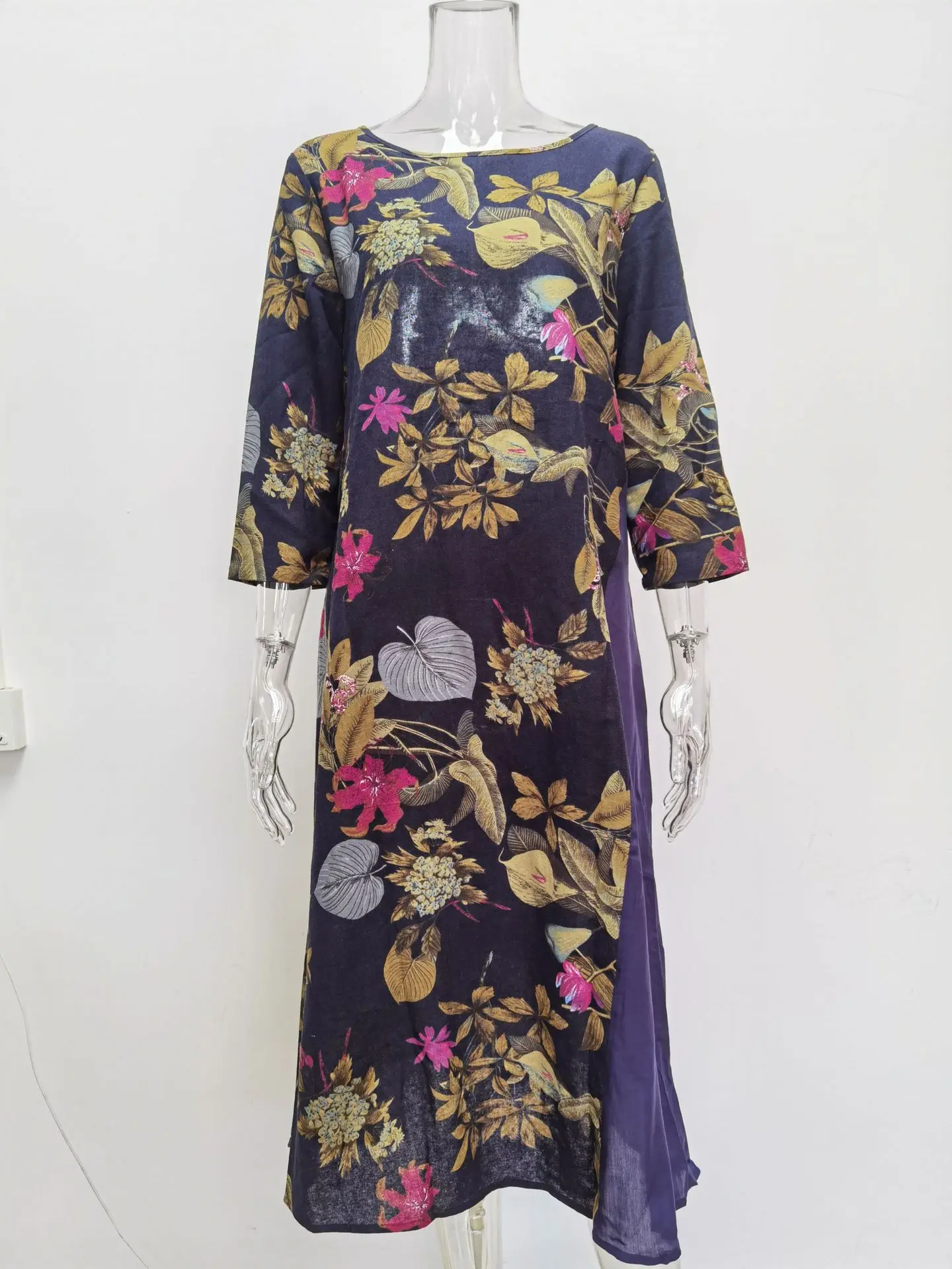 2021 Vintage Patchwork Maxi Dress 3/4 Sleeve Summer Autumn Floral Print Vestidos Female O Neck Casual Robe Dresses Plus Size 5XL
2021 Vintage Patchwork Maxi Dress 3/4 Sleeve Summer Autumn Floral Print Vestidos Female O Neck Casual Robe Dresses Plus Size 5XL