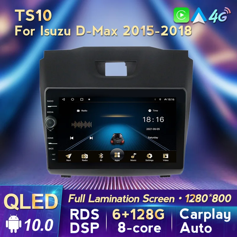 MLOVELIN OLED для isuzu D-Max 2015-2018 Автомобильный мультимедийный видеоплеер Радио 6 + 128G Android