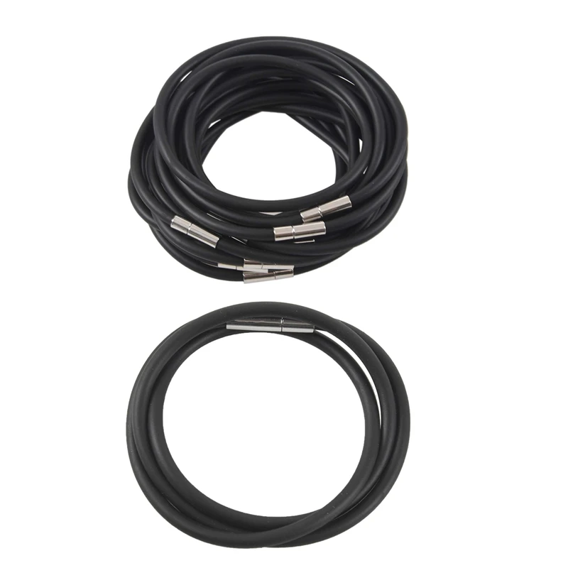 1Pcs m Cord in Rubber Black Necklace with Clasp in Steel Stainless - 16 Inch & 10Pcs Black Rubber Lace Choker Necklace
1Pcs m Cord in Rubber Black Necklace with Clasp in Steel Stainless - 16 Inch & 10Pcs Black Rubber Lace Choker Necklace