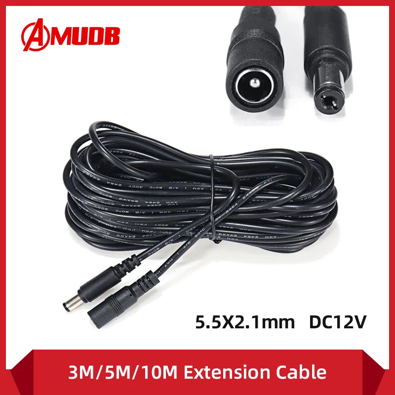 AMUDB 12V DC Power Cord 5.5*2.1mm Male Female Power Adapter Extension Cable 3m 5m 10m CCTV Extend Wire For Home Appliance
AMUDB 12V DC Power Cord 5.5*2.1mm Male Female Power Adapter Extension Cable 3m 5m 10m CCTV Extend Wire For Home Appliance