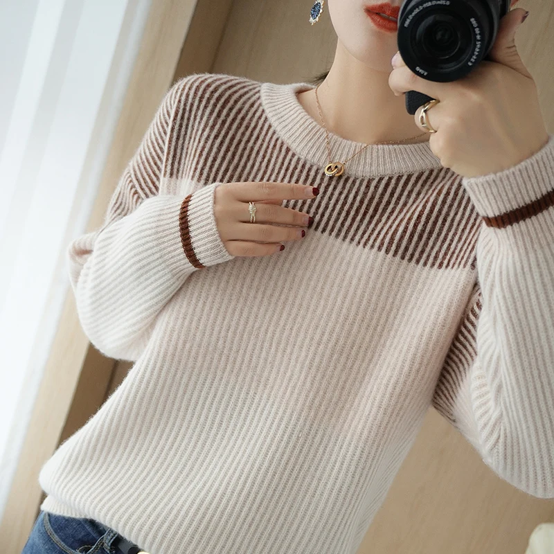 Lafarvie Wool Blends Women Sweater Autumn Winter Pullover Femme Tops O Neck Long Sleeve Patchwork Thick Casual Warm Oversized
Lafarvie Wool Blends Women Sweater Autumn Winter Pullover Femme Tops O Neck Long Sleeve Patchwork Thick Casual Warm Oversized