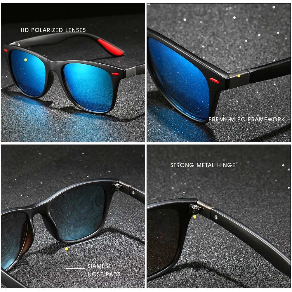 Поляризованные солнцезащитные очки для мужчин и женщин 2 шт. классические