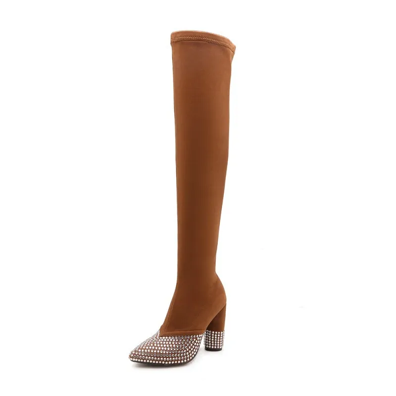 Famous Designer Crystal Beading Thigh High Boots Women Super High Heels Over The Knee Boots Glitter Crystal Heels Long Bootsy740 
Famous Designer Crystal Beading Thigh High Boots Women Super High Heels Over The Knee Boots Glitter Crystal Heels Long Bootsy740
