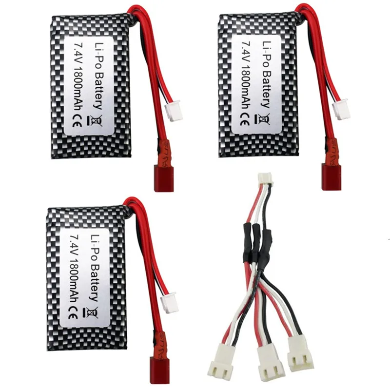 3PCS 7.4V 1800mAh Lithium Battery With 1 to 3 Charging Cable For A959-B A969-B A979-B K929-B 144001 RC Off-Road Vehicle
3PCS 7.4V 1800mAh Lithium Battery With 1 to 3 Charging Cable For A959-B A969-B A979-B K929-B 144001 RC Off-Road Vehicle