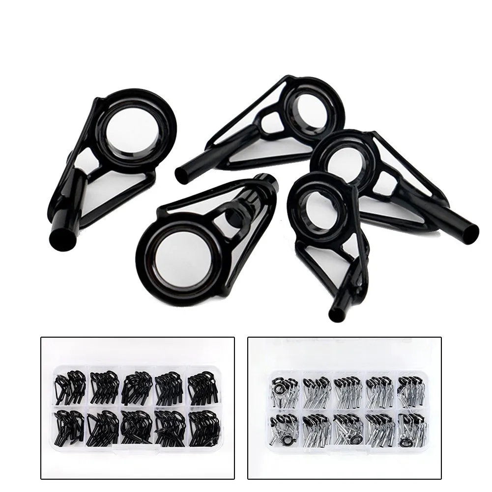 50pcs Ceramic Fishing Rod Guides Tips Top Eye Rings Line Repair Kit 10 Sizes Set Stainless Steel Frames Guide Ring Tackle Pesca
50pcs Ceramic Fishing Rod Guides Tips Top Eye Rings Line Repair Kit 10 Sizes Set Stainless Steel Frames Guide Ring Tackle Pesca