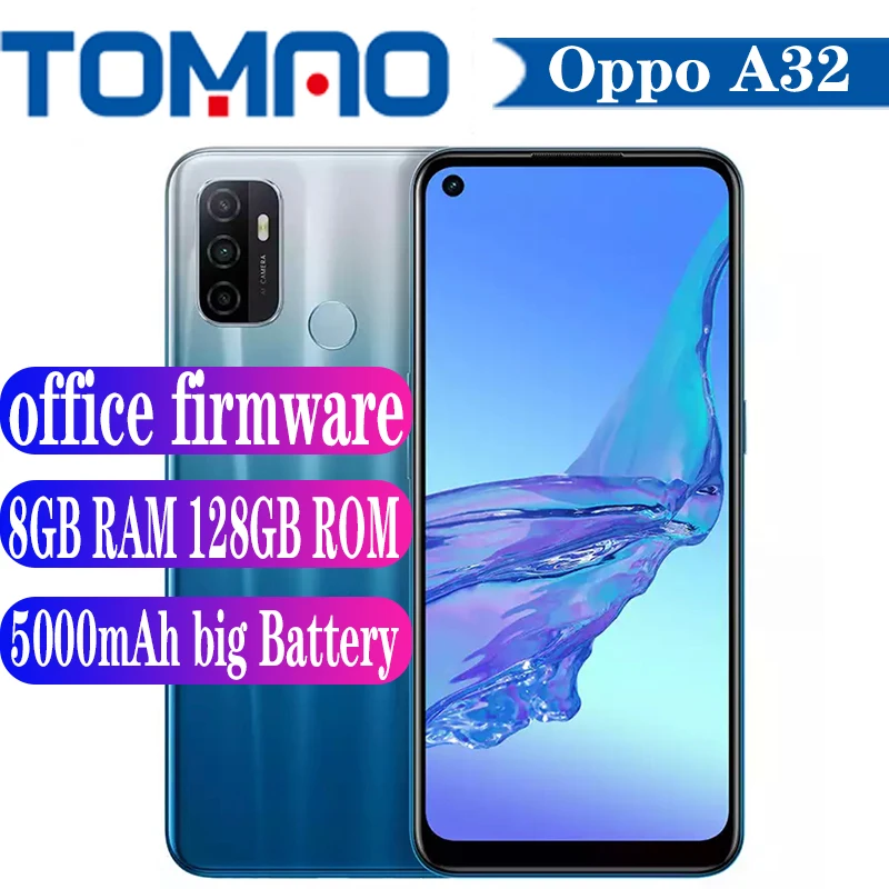 Новый мобильный телефон Oppo A32 4 ГБ 8 ОЗУ 128 ПЗУ Android 10.0 5000мАч большой аккумулятор 6